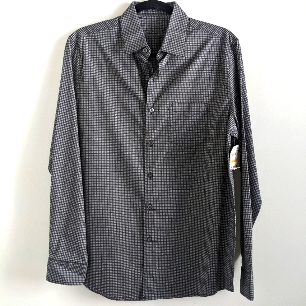 𝅺MEN'S Tasso Elba Geometric Button Down Shirt S